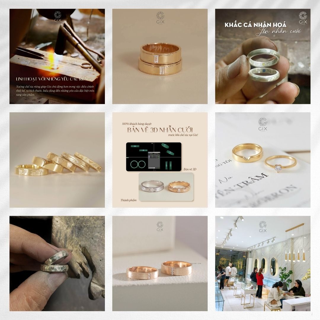 Gix Jewel - Địa chỉ mua nhẫn cưới thiết kế riêng uy tín