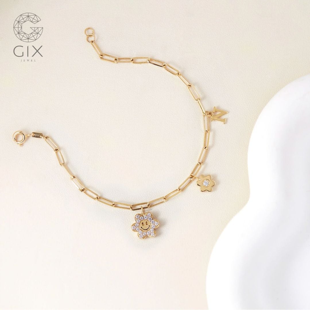 (Mẫu lắc tay charm cá nhân hóa theo chữ cái hoặc biểu tượng riêng)