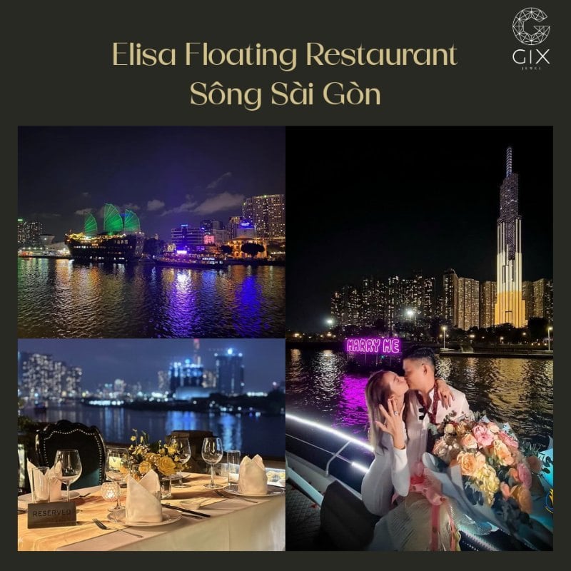 (Nhà hàng nổi Elisa trên sông Sài Gòn, background lý tưởng cho bữa tối cầu hôn lãng mạn)