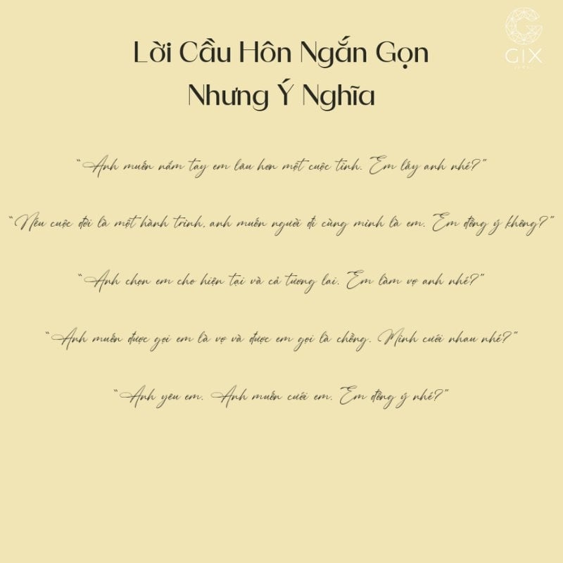 Những câu cầu hôn ngắn gọn giúp khoảnh khắc bớt căng thẳng