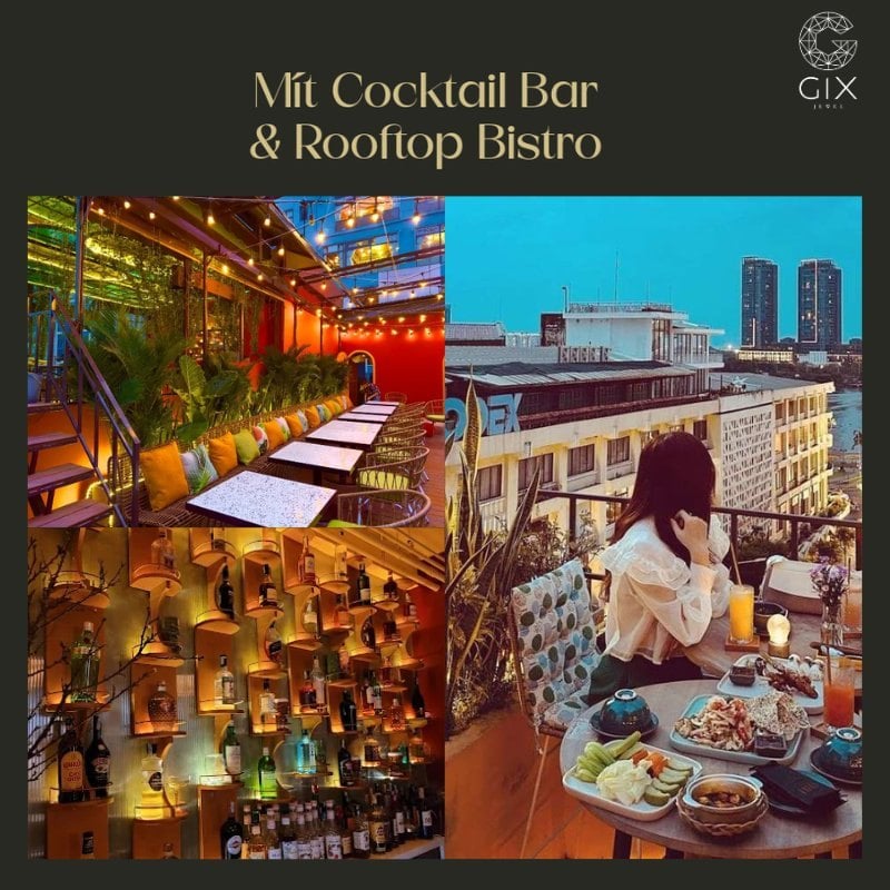 (Không gian rooftop ấm cúng tại Mít Cocktail Bar, phù hợp cho màn cầu hôn nhẹ nhàng, gần gũi)