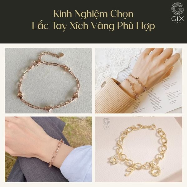Kinh nghiệm chọn lắc tay xích vàng theo size, chất liệu và dáng cổ tay