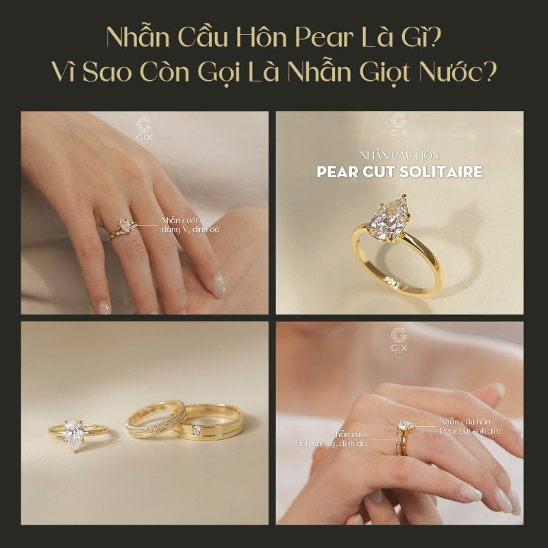 Nhẫn Pear giúp ngón tay thon dài, phù hợp nhiều phong cách từ tối giản đến sang trọng