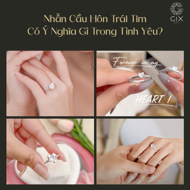 Nhẫn trái tim linh hoạt theo nhiều phong cách, từ tối giản đến nổi bật