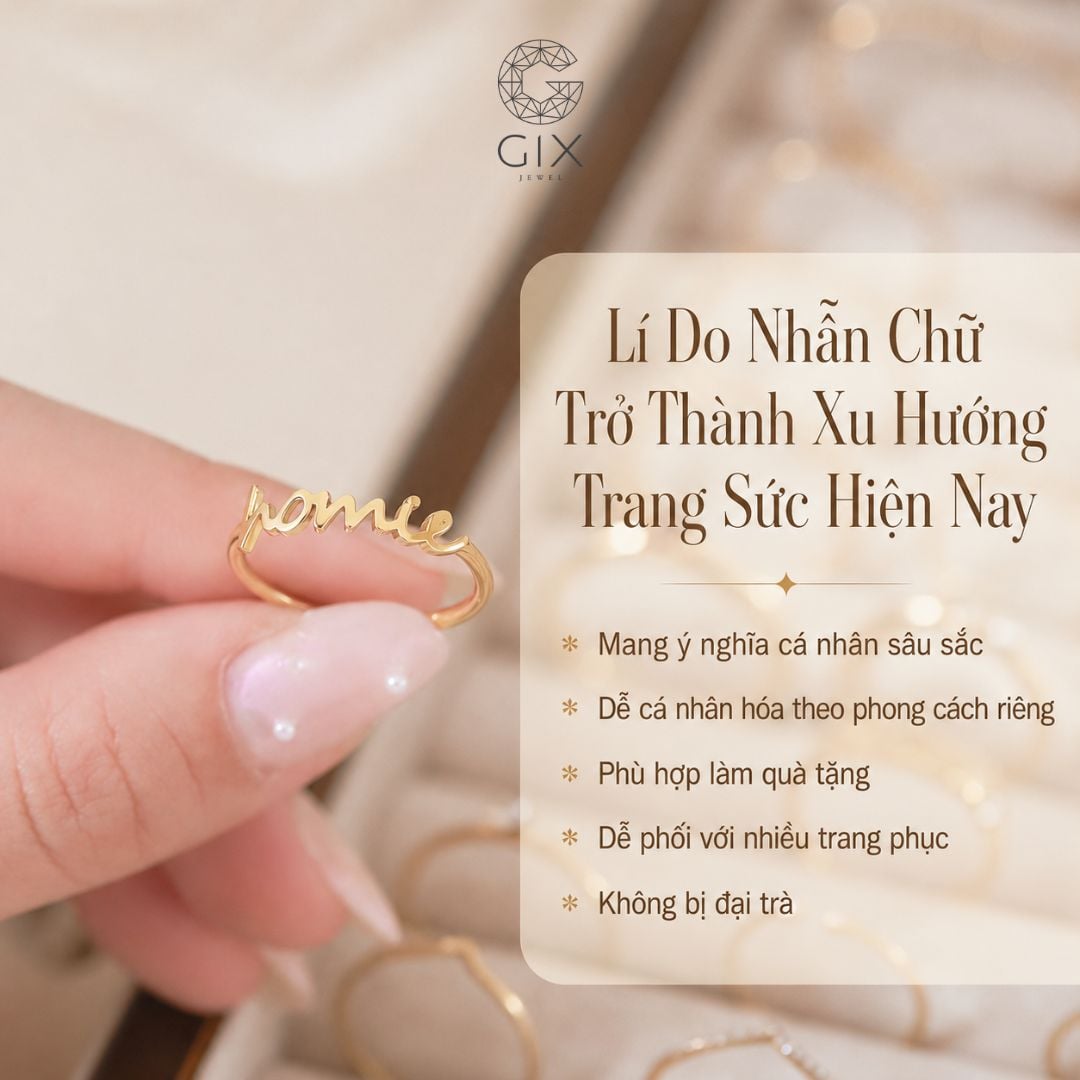 Lý do nhẫn chữ trở nên xu hướng