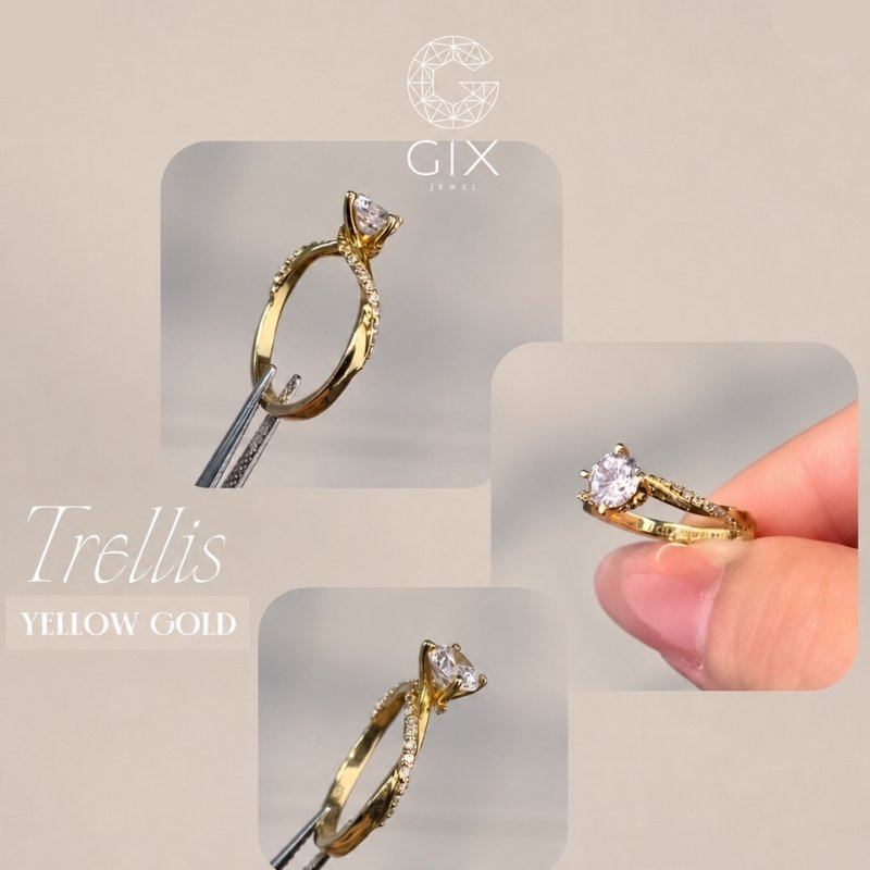 Nhẫn Trellis vàng 18K mang phong cách cổ điển và sang trọng