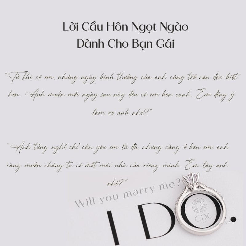 Những lời cầu hôn ngọt ngào phù hợp với cặp đôi muốn thể hiện tình cảm nhẹ nhàng