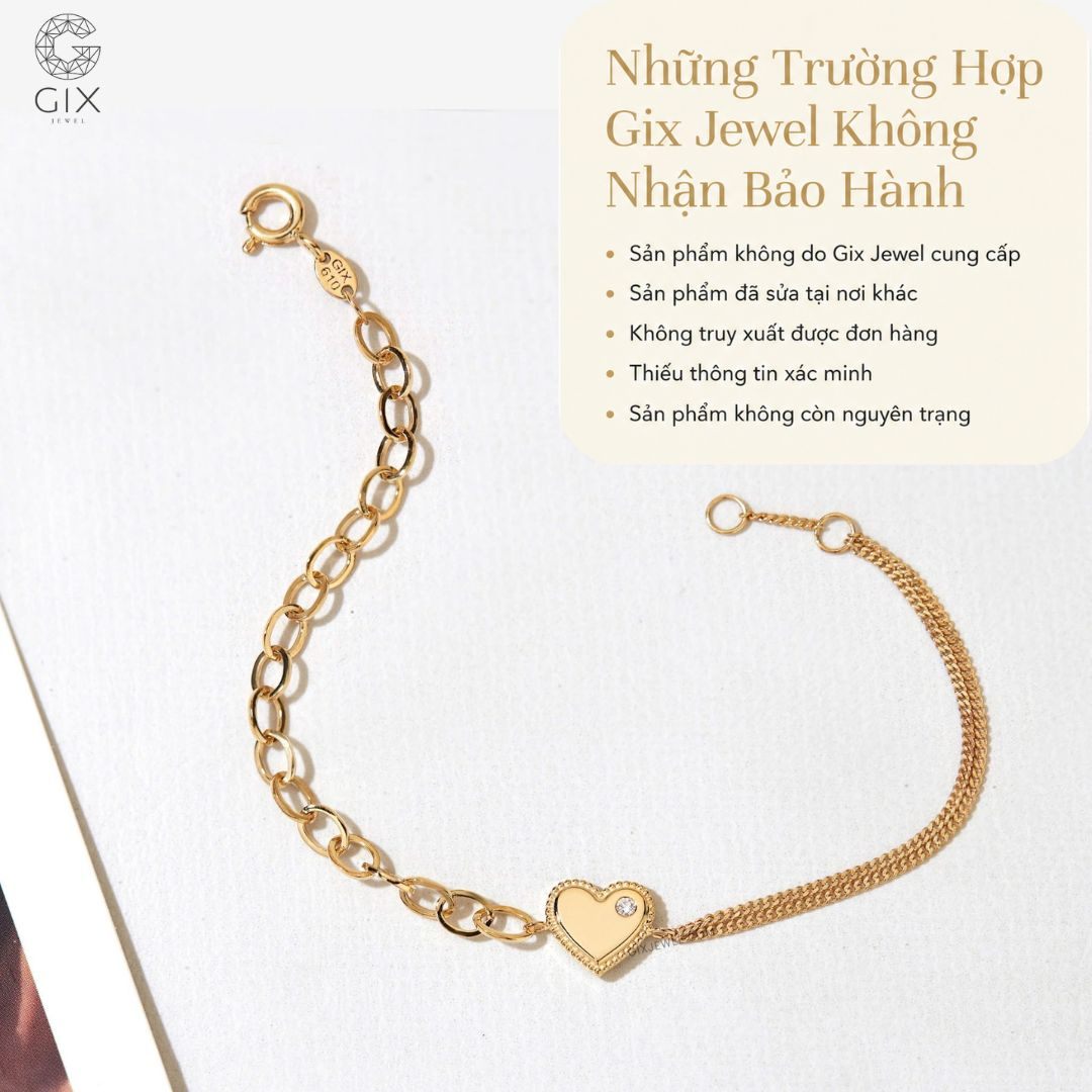 Điều kiện tiếp nhận bảo hành tại Gix Jewel