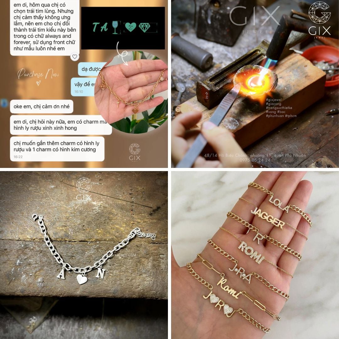 Quy trình đặt vòng tay khắc tên theo yêu cầu tại Gix Jewel gồm 6 bước rõ ràng