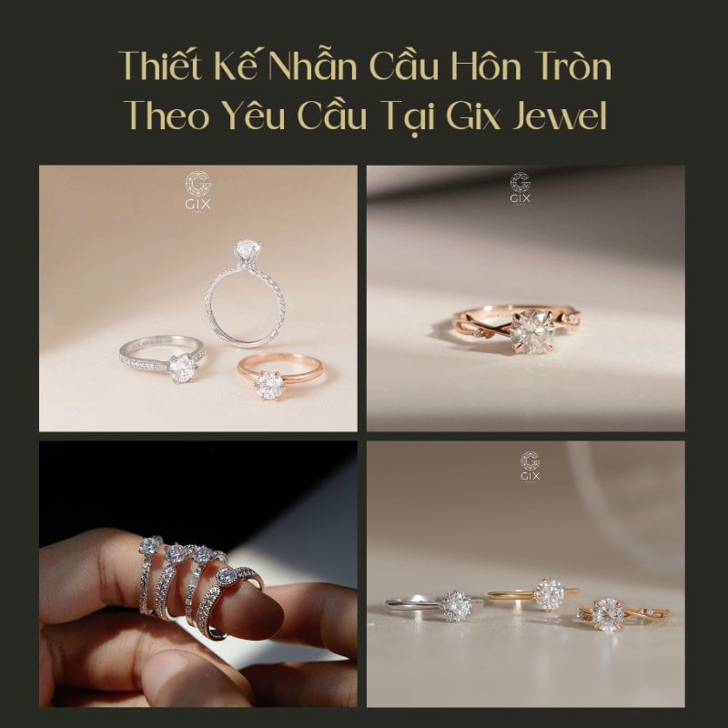 Thiết kế nhẫn cầu hôn tròn theo yêu cầu tại Gix Jewel