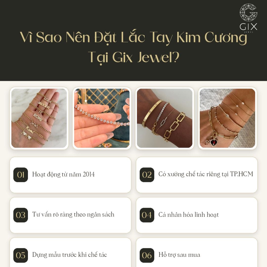 (Gix Jewel tư vấn và chế tác lắc tay kim cương uy tín)