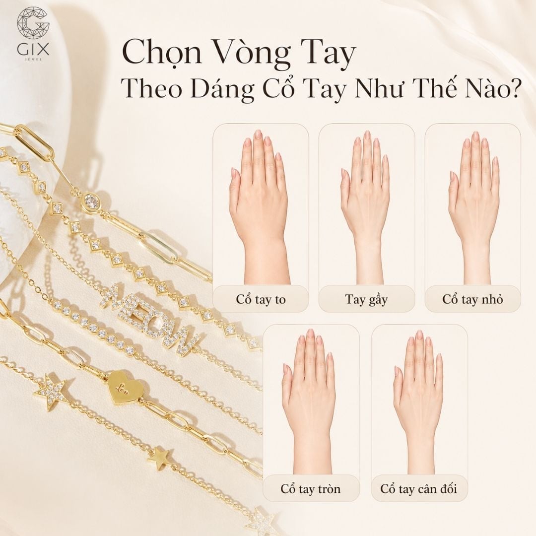 Chọn đúng dáng tay giúp cổ tay trông hài hòa hơn