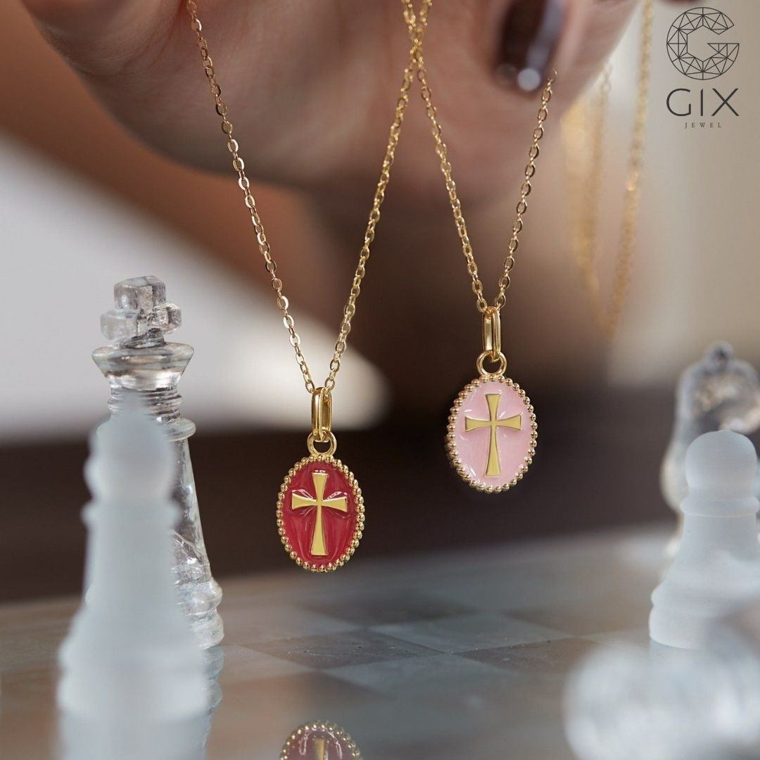 Mẫu dây chuyền thập giá unisex vàng 18K bạc S925 dễ phối nhiều kiểu trang phục