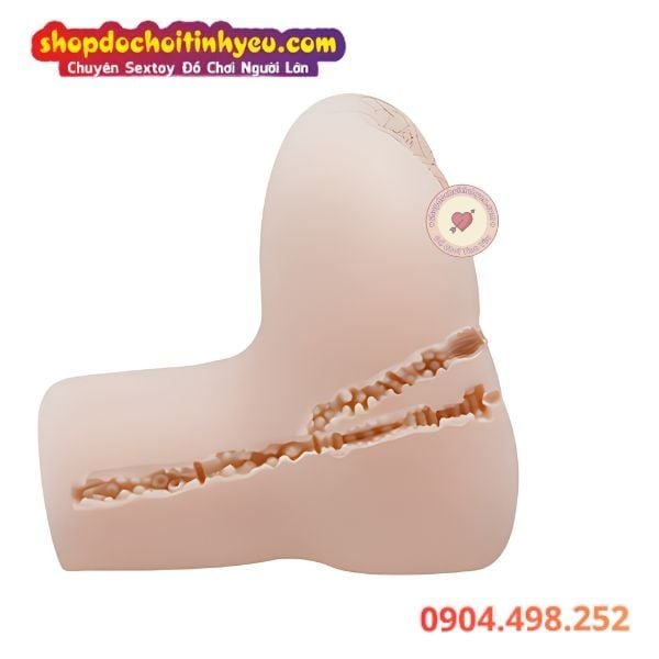 Âm Đạo Giả Dạng Silicone Rung Cầm Tay Có Lông Mềm Mịn BAILE