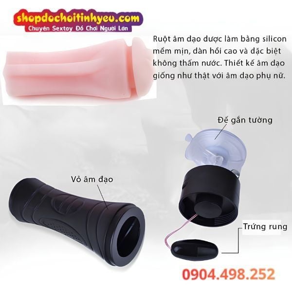Âm đạo giả đèn pin cầm tay hít tường rung giá rẻ