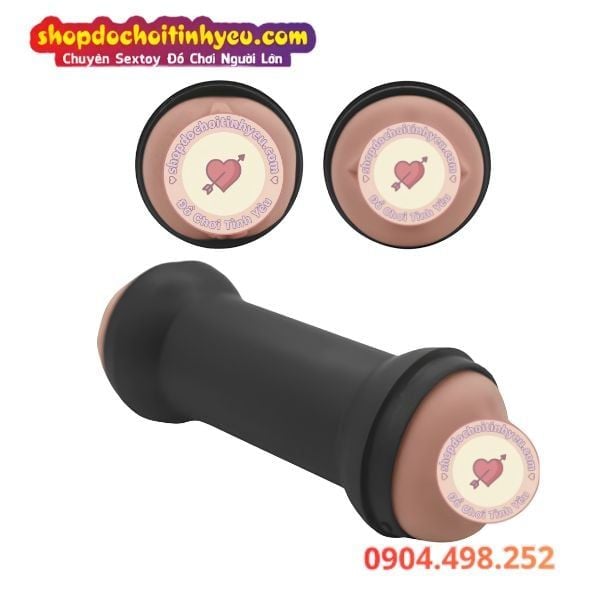Âm đạo hậu môn miệng giả 2 đầu cầm tay hình quả tạ Lovetoy