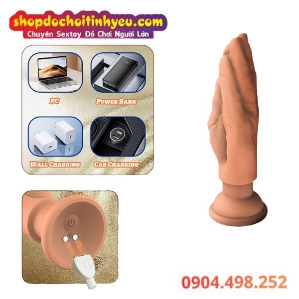 Bàn Tay Giả Khép Chúm Chím Rung 10 Chế Độ Thủ Dâm Hậu Môn