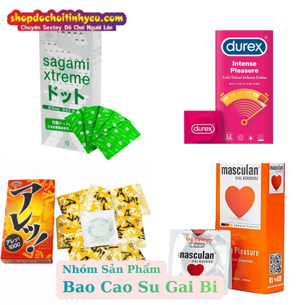 Kích thích mạnh mẽ bằng bao cao su gai bi