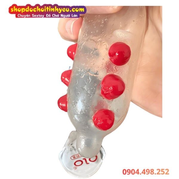 Bao Cao Su Ngọc Rồng Đính 9 Hạt Bi Nổi To Ma Sát Kích Thích