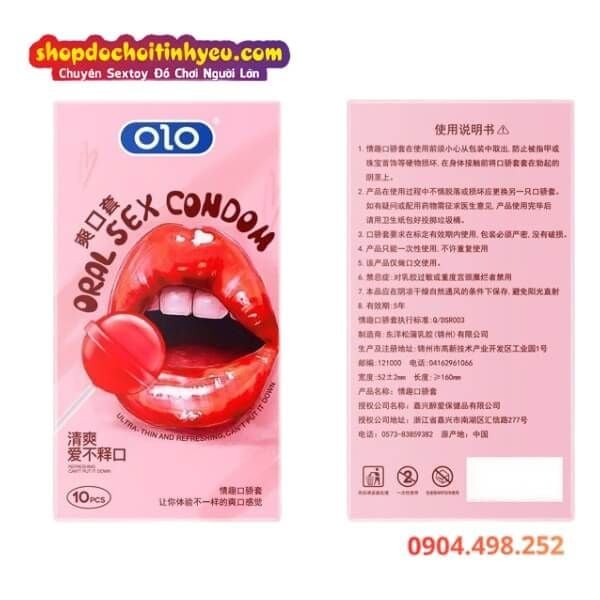Bao Cao Su Quan Hệ Miệng Siêu Mỏng Hương Dâu ORAL SEX CONDOM