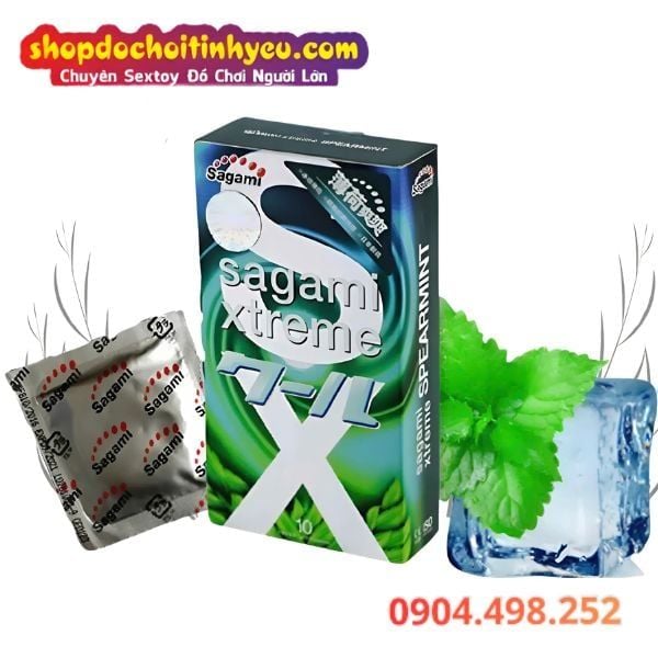 Bao Cao Su Sagami Xtreme Spearmint Hương Bạc Hà Mát Lạnh