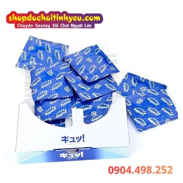 Bao Cao Su Siêu Mỏng Sagami Tight Fit Có 6 Gân Sóng Trên Thân