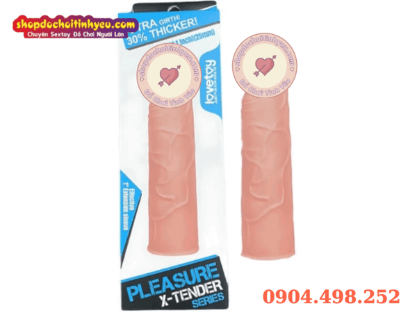 Bao Mở Rộng Kích Thước Dương Vật 25MM Có Gân X-TENDER SERIES
