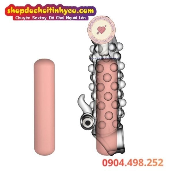 Bao Đôn Dương Vật Bi Nổi Có Rung Kích Thích EXPLOSIVE BEADS