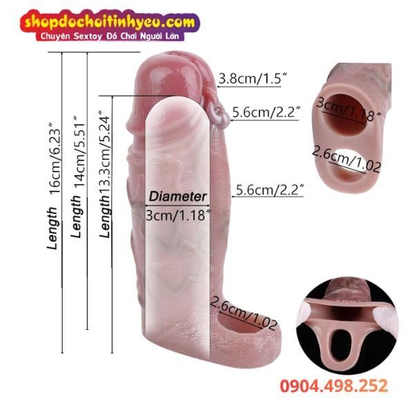 Bao Đôn Dương Vật Có Gân Nổi To Kèm Quy Đầu Đeo Khuyên Ngọc