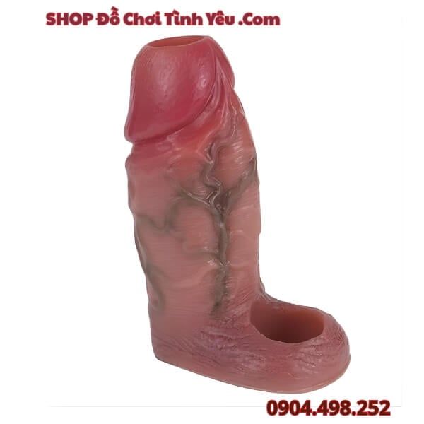 Bao Đôn Dương Vật Hở Đầu Gân Nổi To Kèm Vòng Khóa Tinh Hoàn