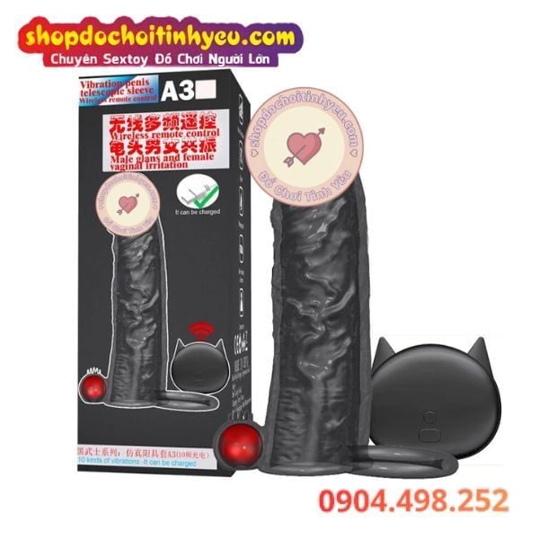 Bao Đôn Dương Vật Rung Kép Kèm Đầu Răng Sói Điều Khiển Từ Xa