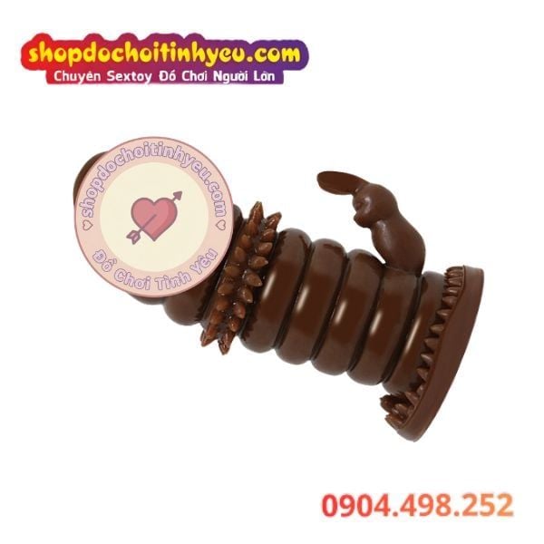 Bao Đôn Dương Vật Gai Vân Nổi Kèm Đầu Phụ Tai Thỏ WOLDTOOTH