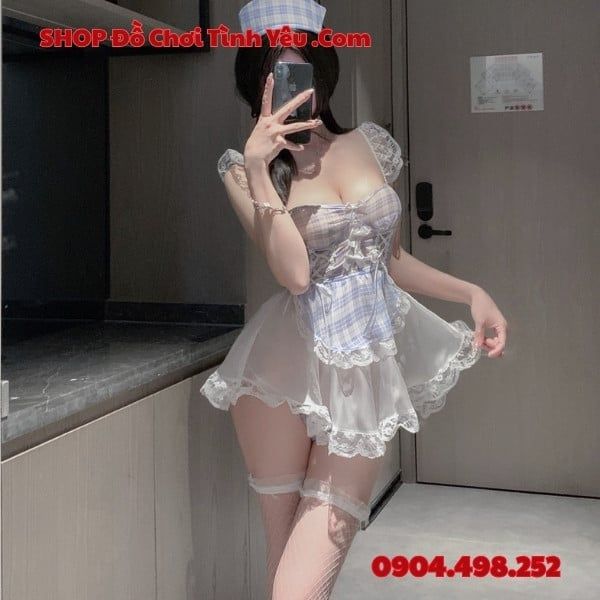 Bộ Váy Xuyên Thấu Nhập Vai Hầu Gái Khoe Lưng Trần Gợi Cảm