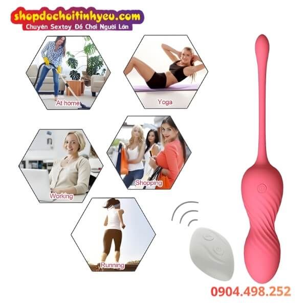 Bóng Rung Vân Xoắn Tập Luyện Se Khít Âm Đạo Điều Khiển Từ Xa