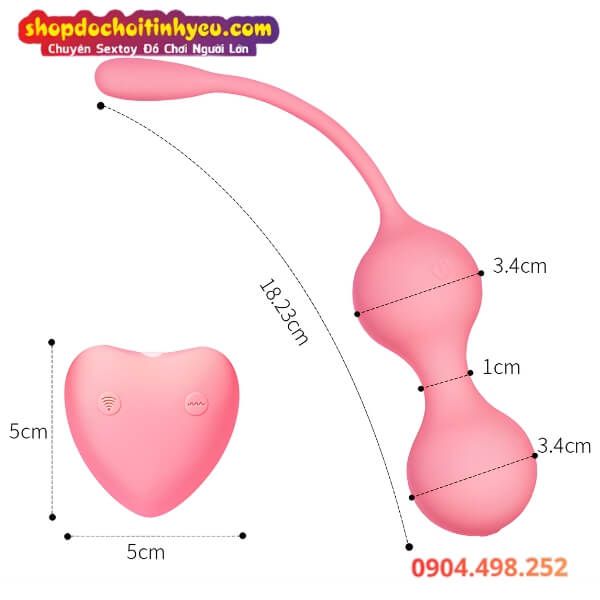 Bóng Tập Kegel Kèm Điều Khiển Rung Hình Trái Tim MISECRETS