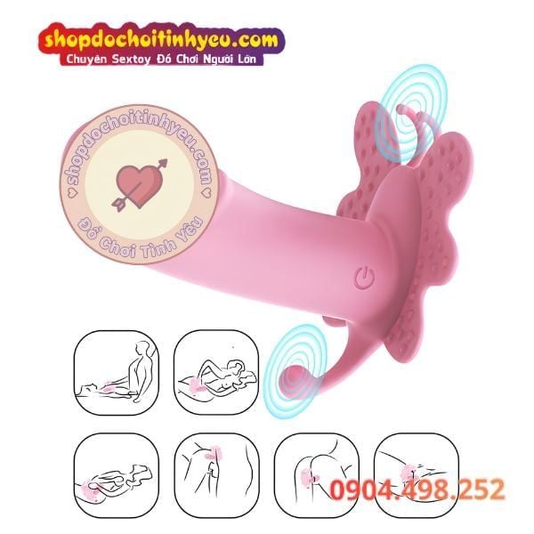 Bướm rung sextoy đeo mặc âm đạo hậu môn điều khiển từ xa