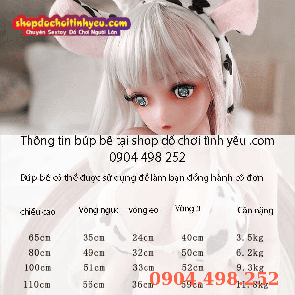 Thông số&nbsp;Búp bê tình dục anime nhỏ mặc cosplay bò sữa có khung xương
