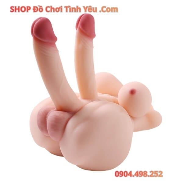 Búp Bê Tình Dục Bán Thân Bisexual Vú To Có 2 Dương Vật Khủng