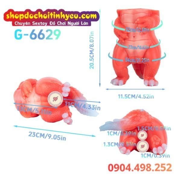 Búp Bê Tình Dục Bán Thân Fantasy Hình Dáng Rồng Đỏ Gợi Dục