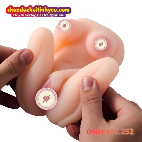 Búp Bê Tình Dục Bán Thân Mở Háng Tay Nâng Ngực Xòe Âm Đạo