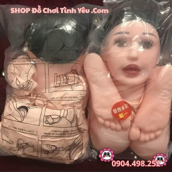 Búp Bê Tình Dục Bơm Hơi Thiết Kế Liền Khối Mở Miệng Có Lông Mu