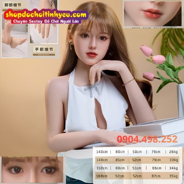 Búp Bê Tình Dục Cao Cấp Vẻ Đẹp Khiêu Gợi Với Áo Yếm Hở Ngực