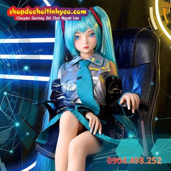 Búp bê tình dục Hatsune Miku Nhật Bản tóc dài màu xanh ngọc