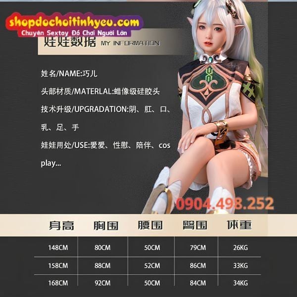 Búp bê tình dục Nahida Thần Cỏ cosplay tiểu yêu tinh ngây thơ