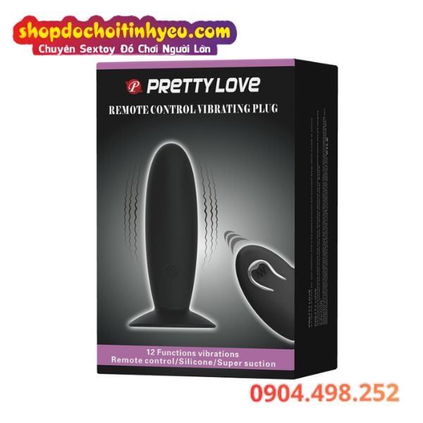 Buttplug Rung Hậu Môn 12 Tần Số Điều Khiển Remote PRETTY LOVE