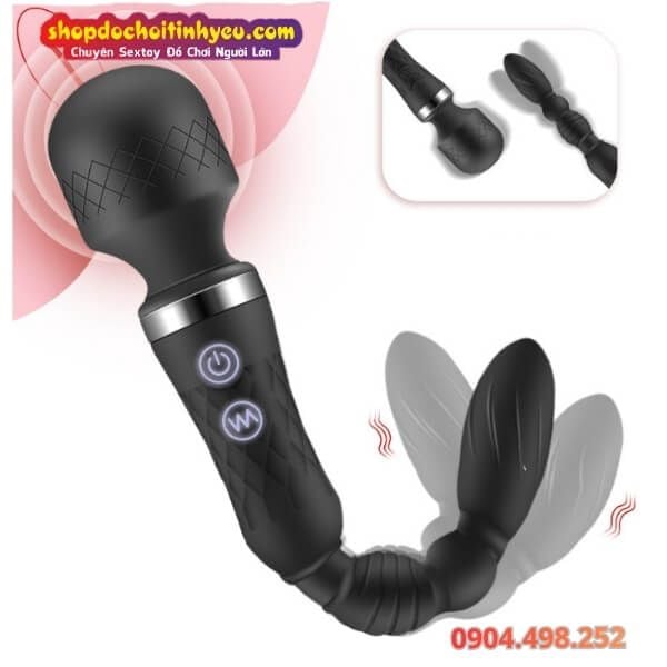Chày Rung Kép AV 2 Đầu Kích Thích Điểm G Kèm Nút Hậu Môn