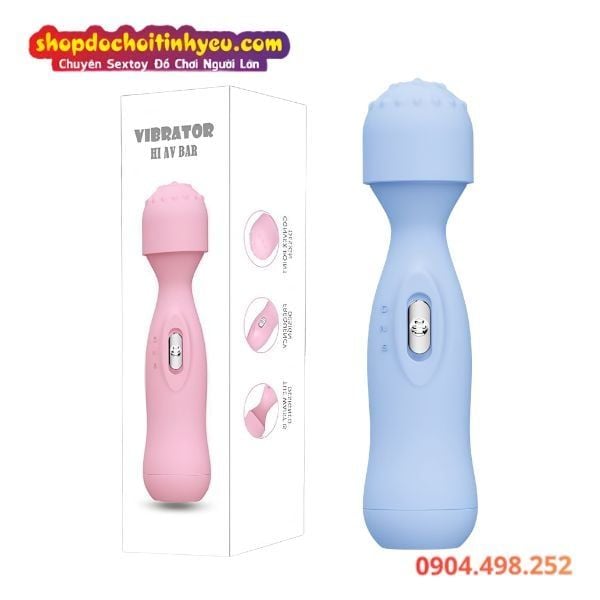 Chày Rung Mini Đầu To Có Hạt Nổi Kích Thích Mạnh Mẽ HI AV BAR