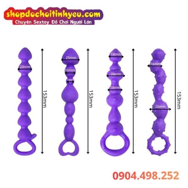 Chuỗi Hạt Silicone Kích Thích Khoái Cảm Hậu Môn ANAL BEADS