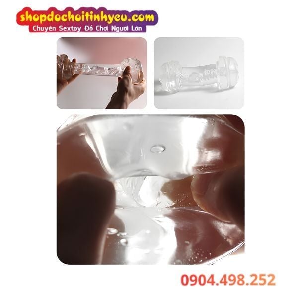 Cốc Âm Đạo Hậu Môn Thiết Kế 2 Đầu Trong Suốt Tự Sướng Cho Nam
