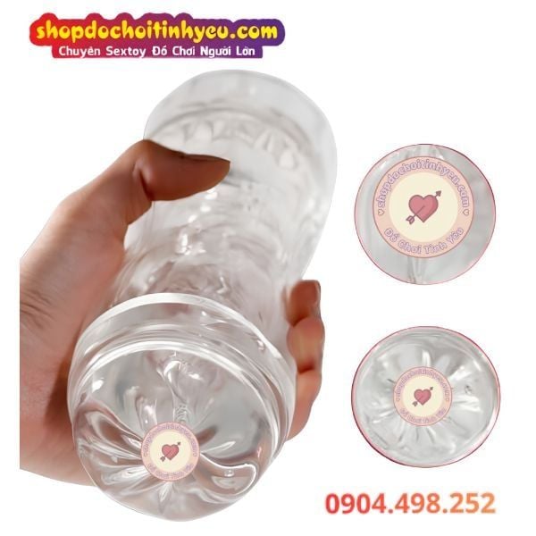 Cốc Âm Đạo Hậu Môn Thiết Kế 2 Đầu Trong Suốt Tự Sướng Cho Nam
